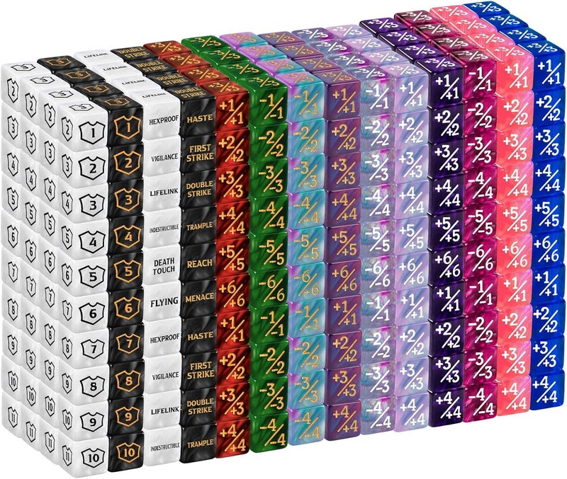 Ravonixis 500 Pieces MTG Counter Bulk Keyword Counters Life Counter Tokens Dice Buff Tokens Compatible with Magic Card Game Accessories CCG Creature Stats (Runestone) - Image 1
